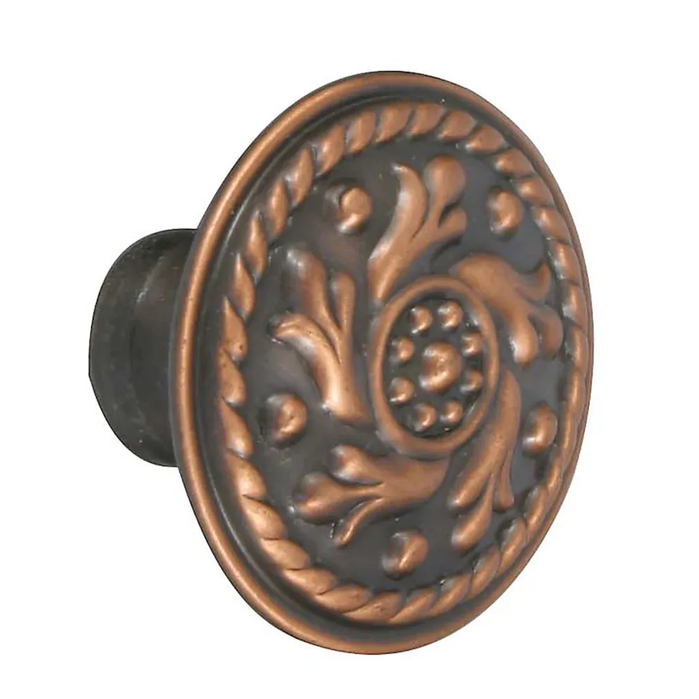 Buton pentru mobila, metalic, cupru antic, M 482.97.28, 30 x 22 mm