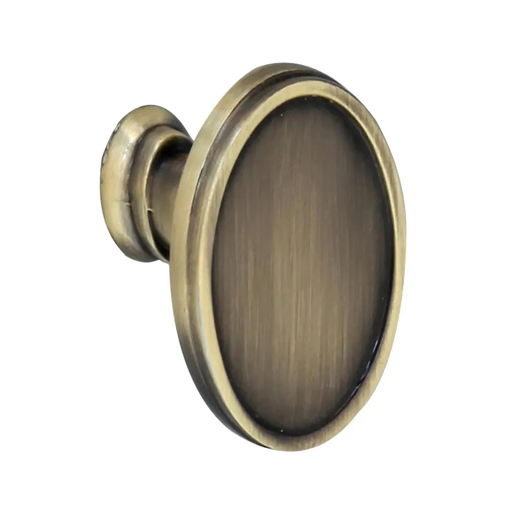 Buton pentru mobila, metalic, grafiat, M 487.94.39, 39 x 27 mm