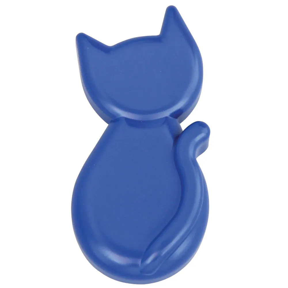 Buton pentru mobila, plastic, albastru mat, M 487.03.14, forma pisica