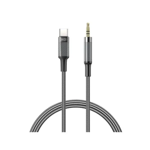 Cablu adaptor audio Lightning la Jack 3.5 mm tata pentru iPhone 1 m impletit cu silicon