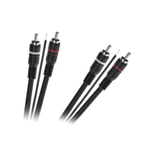 Cablu audio 2RCA tata la 2RCA tata ecranat cu fir remote albastru 5 m