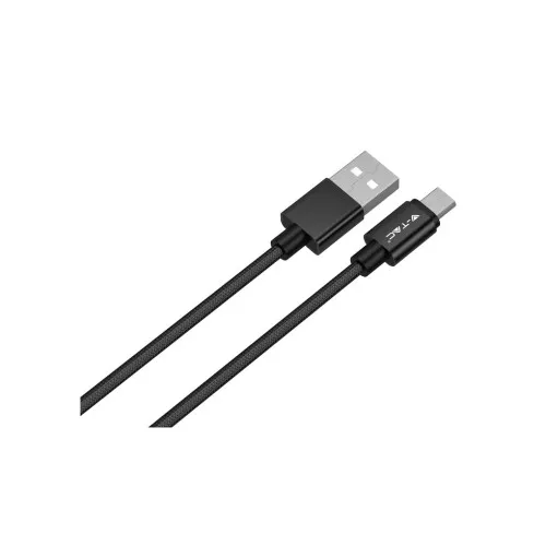 Cablu de date Type C , V-TAC, Seria Silver, Negru, 1m — imaginea 3