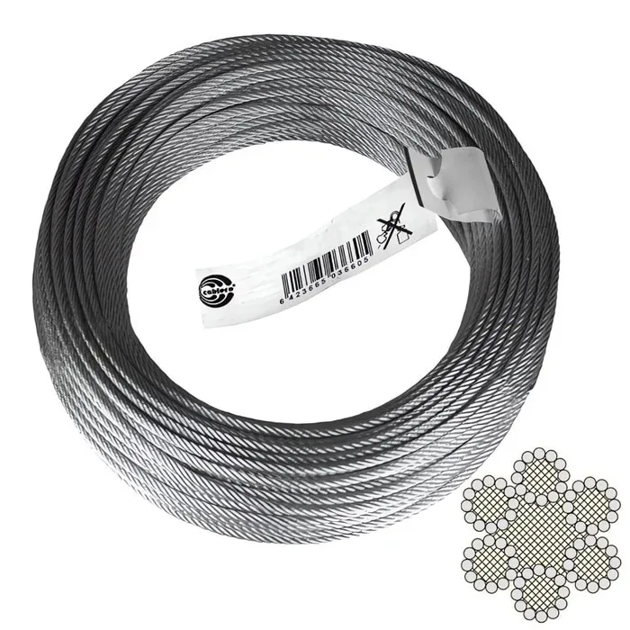 Cablu din otel zincat, 10m x 8mm, greutate maxima 297kg, pentru ancorare usoara