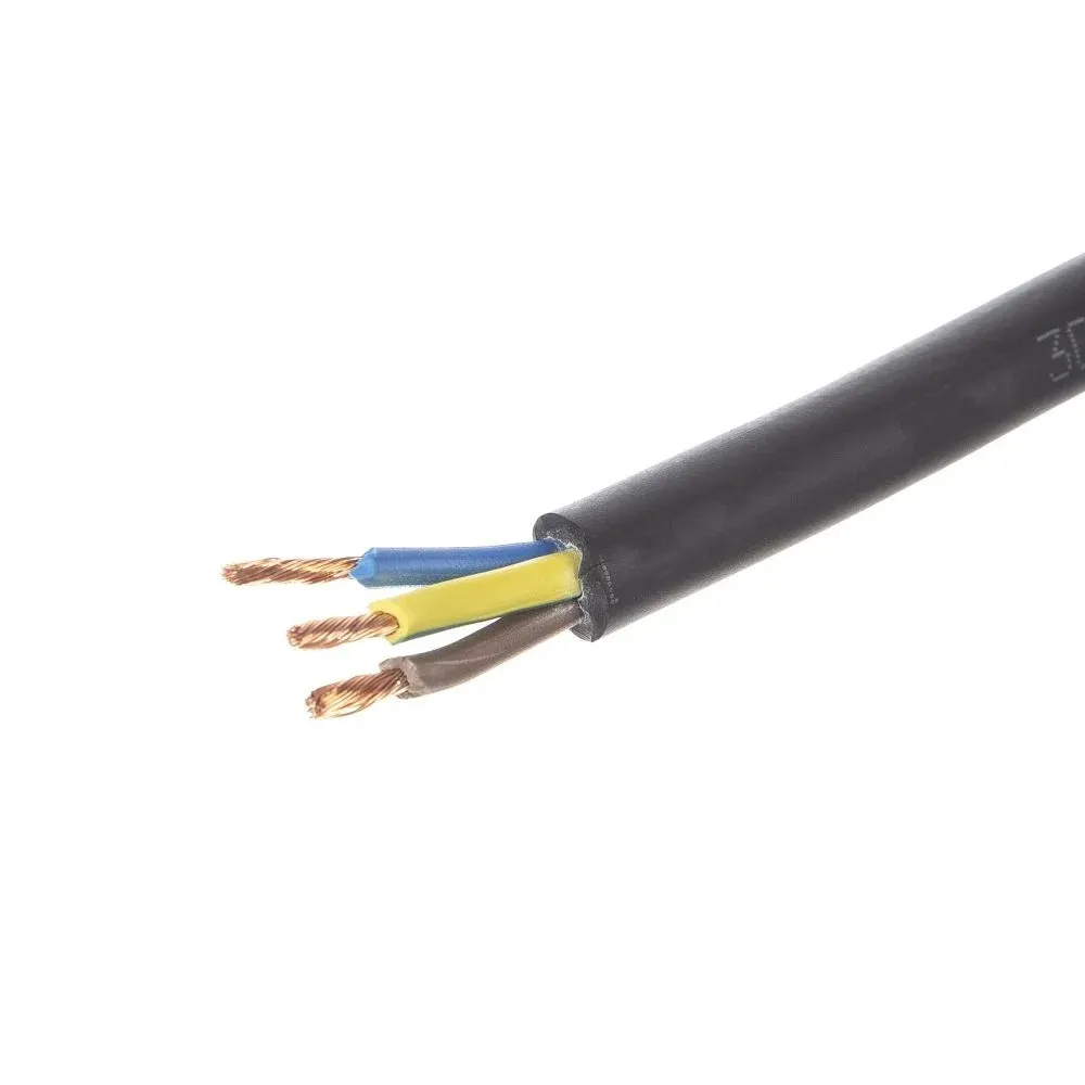 Cablu electric MYYM, H07RN-F, 3 x 1.5 mm², negru, la metru