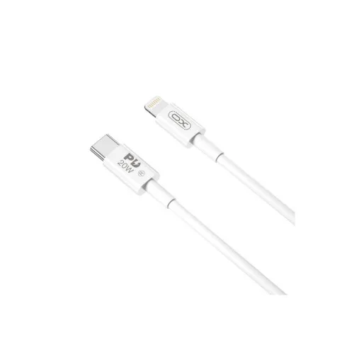 Cablu incarcare PD 20W Quick Charge transfer date Type-C la Lightning 1 m compatibil iPhone alb