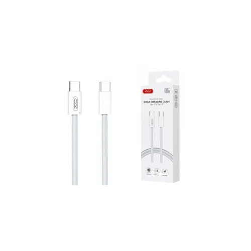 Cablu incarcare si date Type C la Type C 60W Quick Charge alb 1 m — imaginea 3