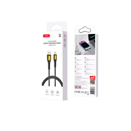 Cablu incarcare si date USB-A la Lightning 3A Quick Charge pentru iPhone negru 1 m — imaginea 2