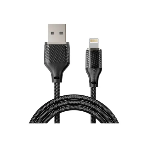 Cablu incarcare si date USB-A la Lightning 6A Quick Charge pentru iPhone negru 1 m