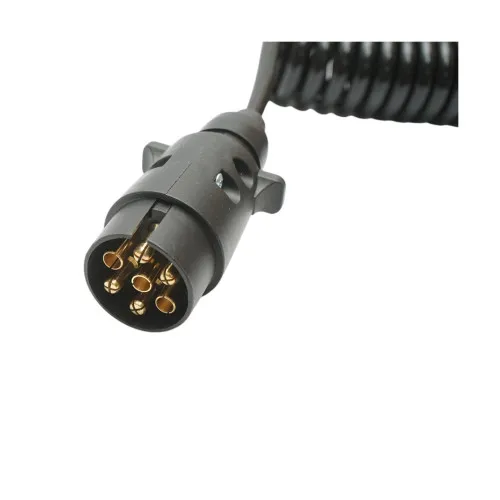 Cablu spiral 2.5m cu 2 stechere tata din plastic, 7 pini pentru priza auto remorca / BK92795 — imaginea 4