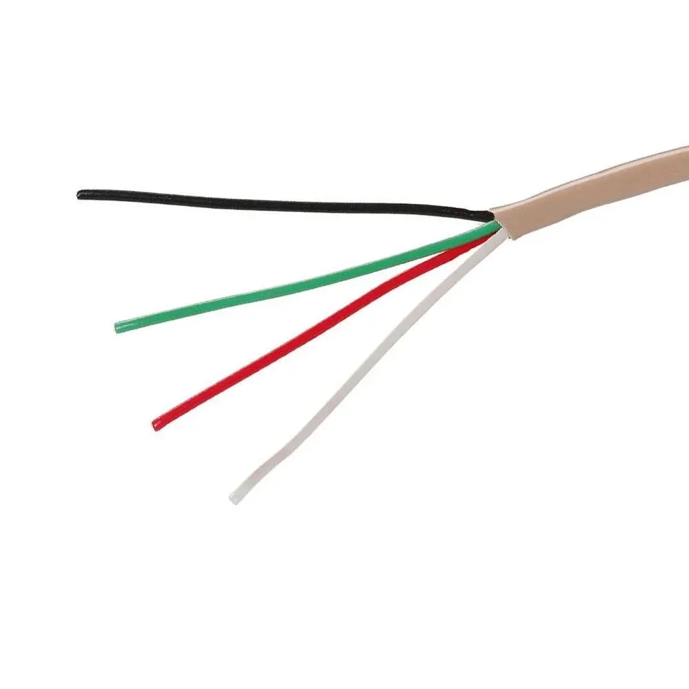 Cablu telefon, Total Green 4 x 0.22 mm², alb, la metru
