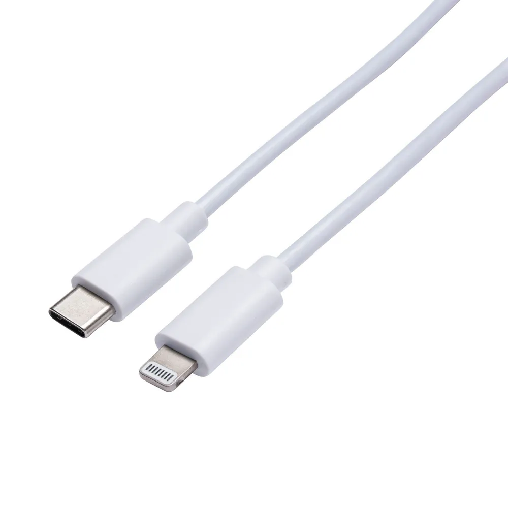 Cablu USB Apple Lexman, lightning - USB tip C 2.0, cauciuc/cupru, 1 m, alb