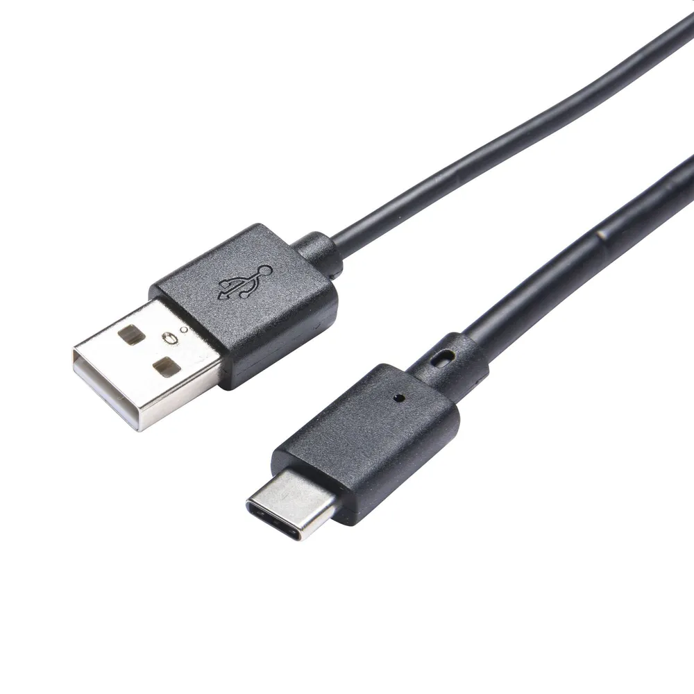 Cablu USB Lexman, USB tip A 2.0 - USB tip C 2.0, cauciuc/cupru, 0.2 m, negru
