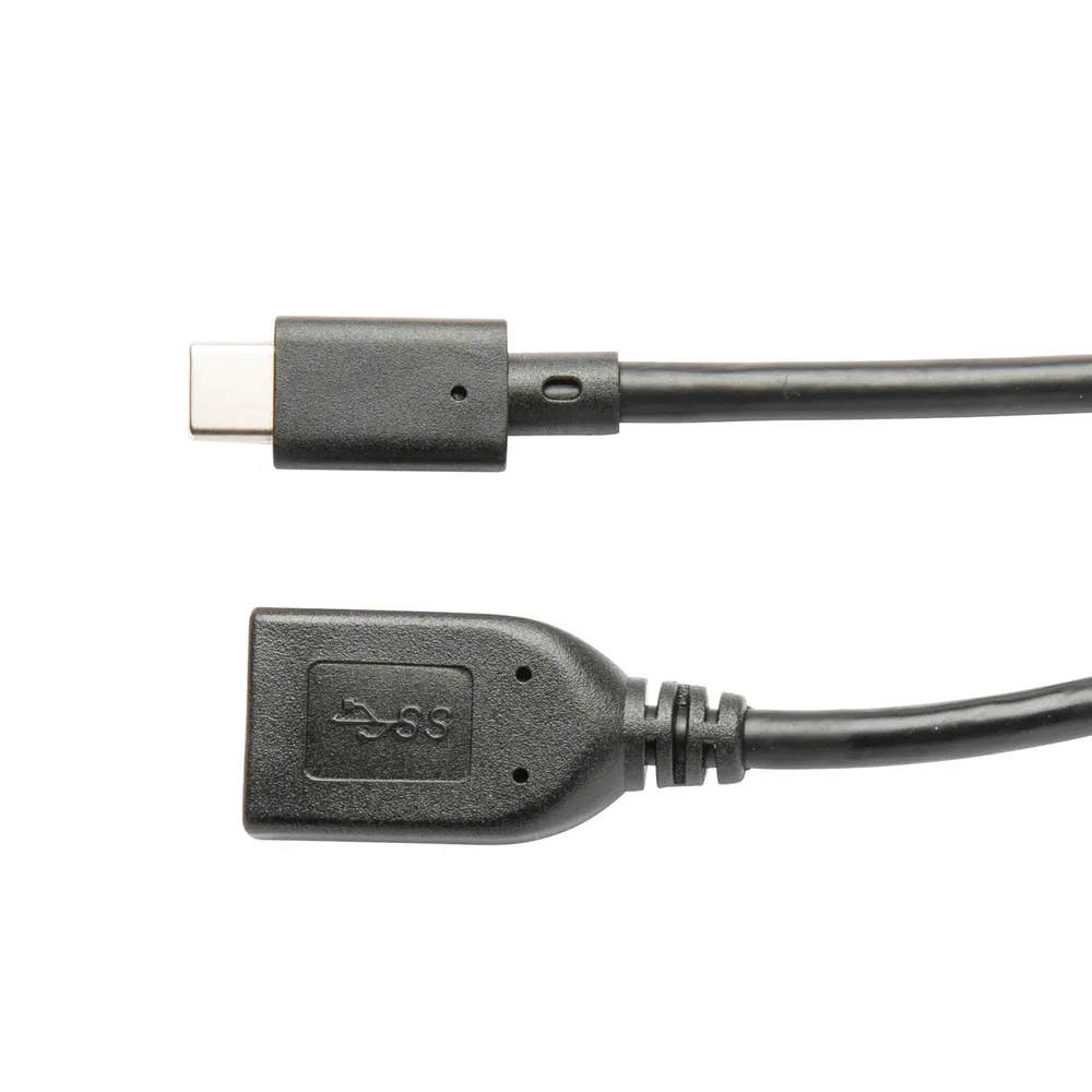Cablu USB Lexman, USB tip C - USB tip A, cauciuc/cupru, 0.2 m, negru