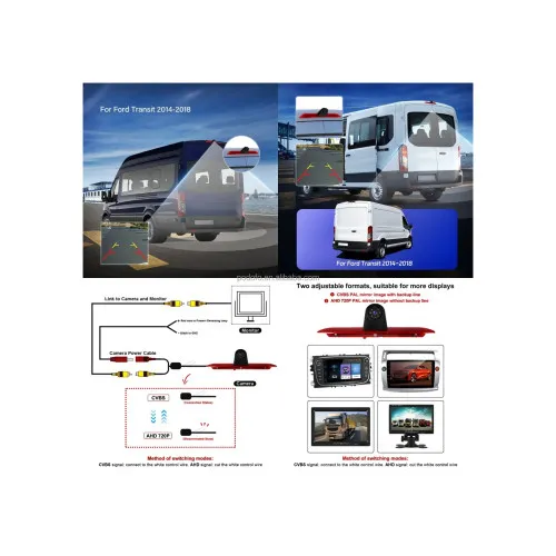 Camera pentru mers înapoi cu lampa de frana compatibila Ford Transit 2014-2018 — imaginea 4