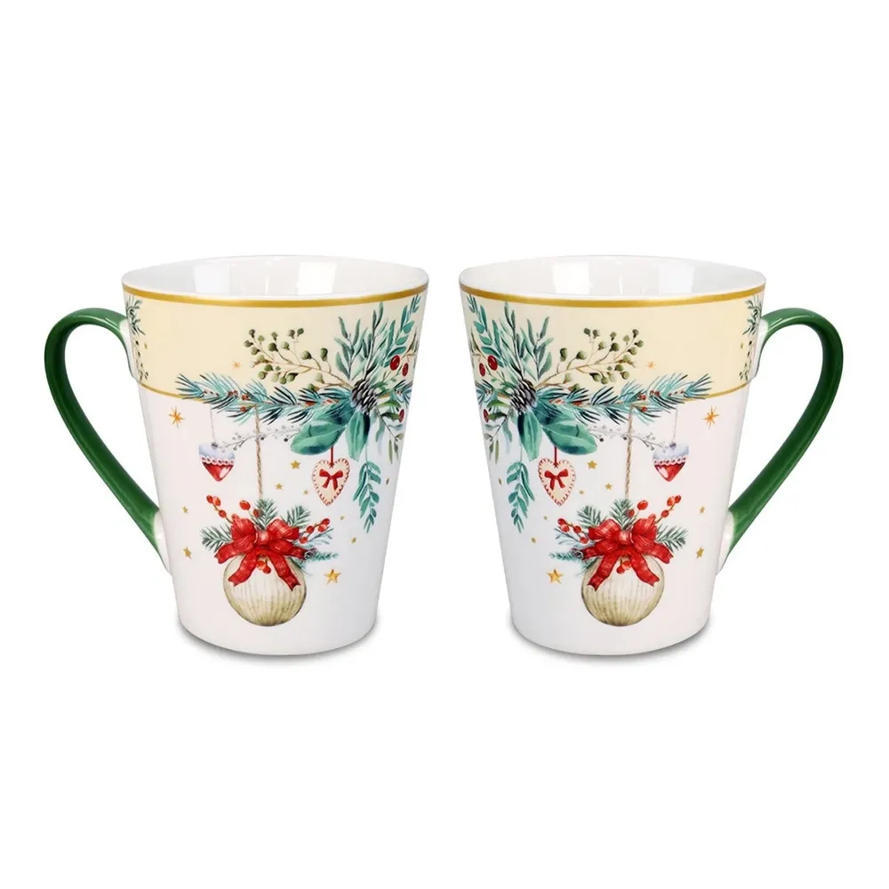 Cana Craciun, EP4129V, portelan, multicolor, 350 ml, set 2 piese