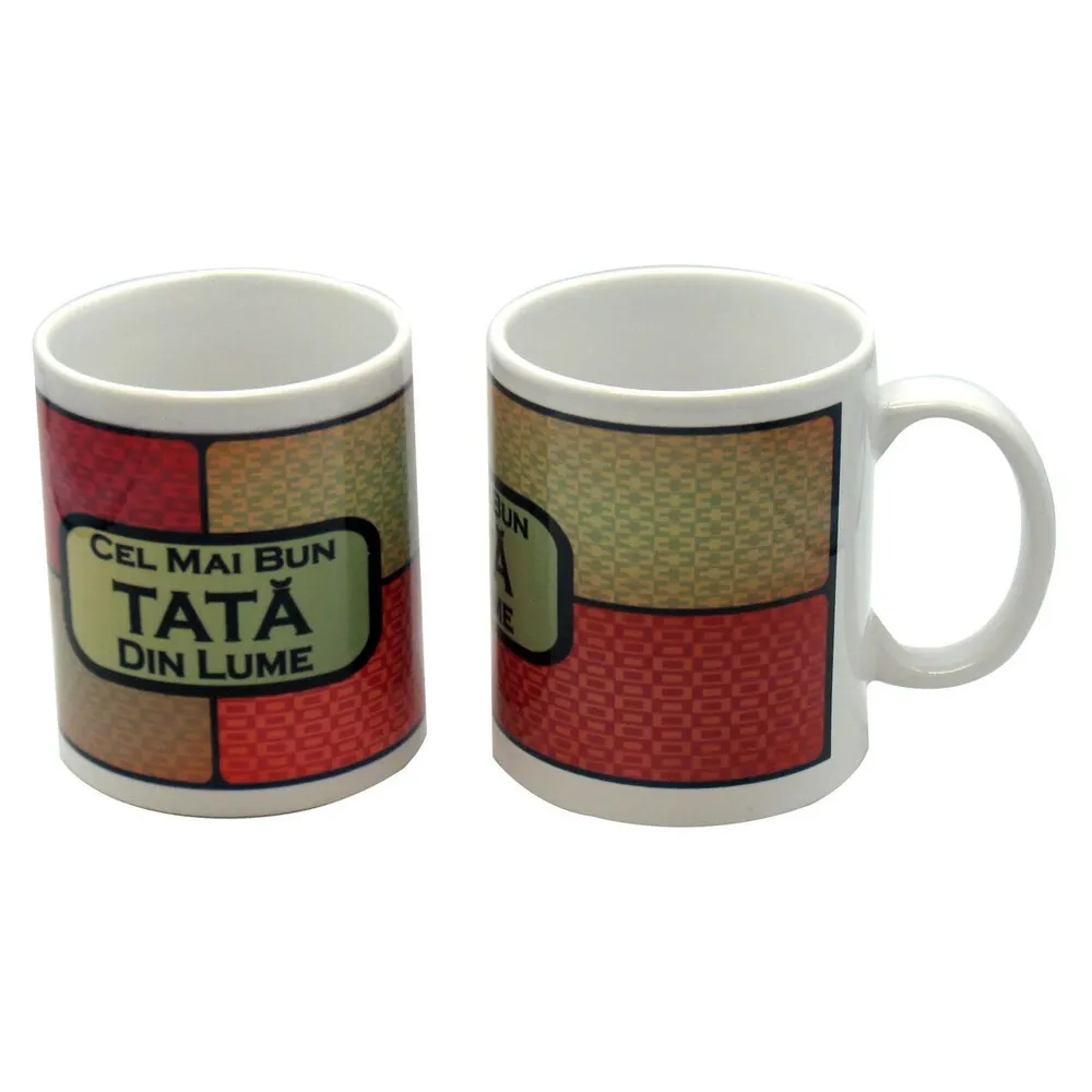 Cana cu mesaj Cel mai bun tata din lume, ceramica, multicolor, 250 ml