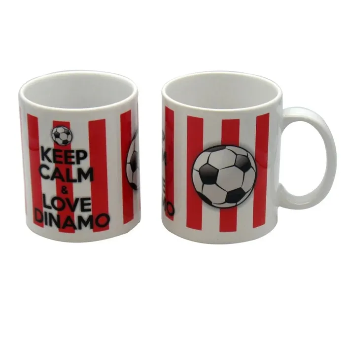 Cana cu mesaj Keep calm and love Dinamo, ceramica, multicolor, 250 ml