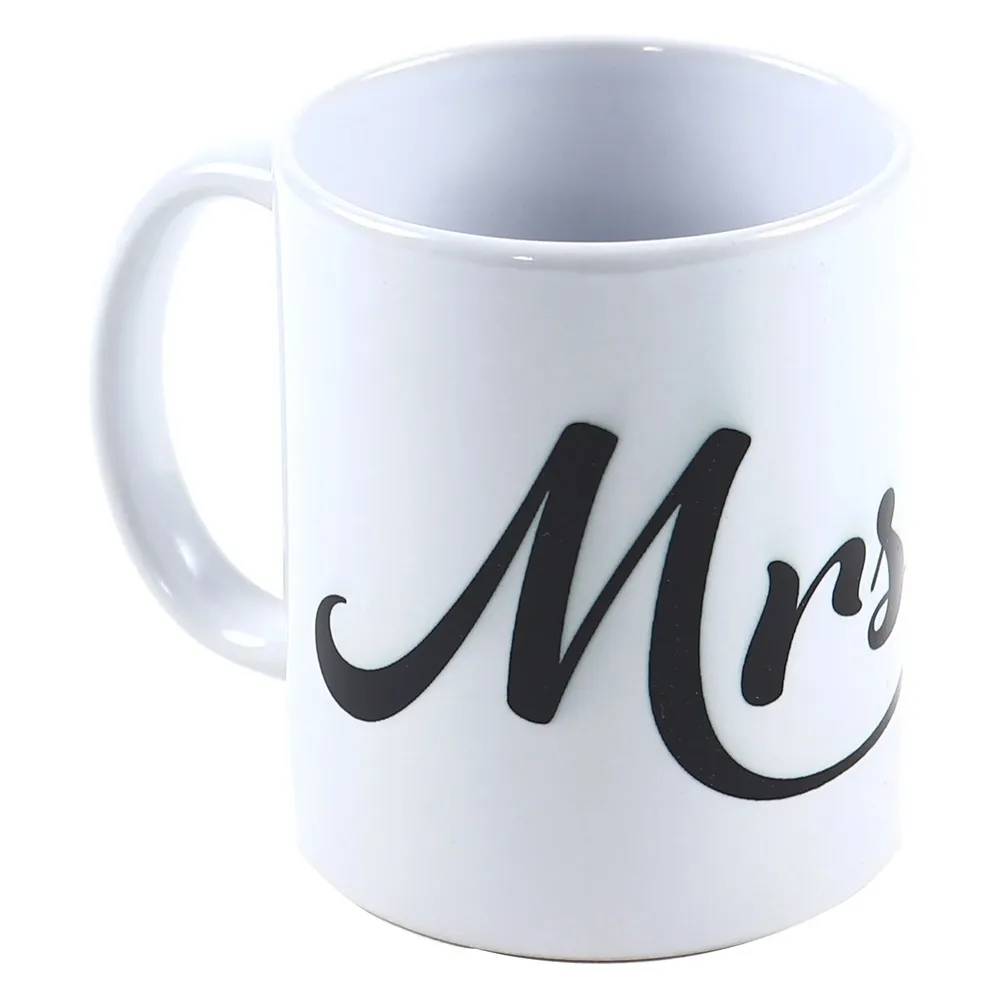 Cana cu mesaj, Mrs, ceramica, multicolor, 330 ml