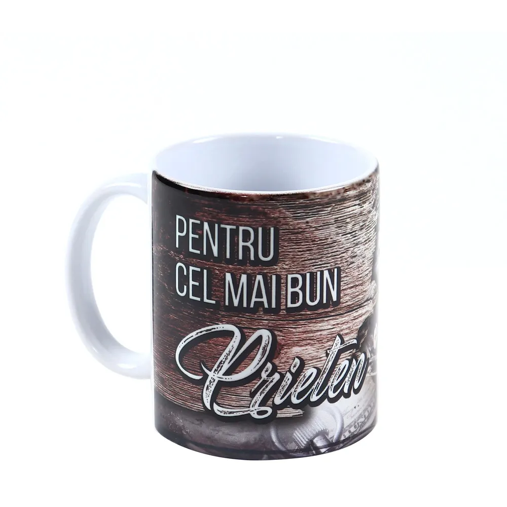 Cana cu mesaj, Pentru cel mai bun prieten, ceramica, multicolor, 330 ml