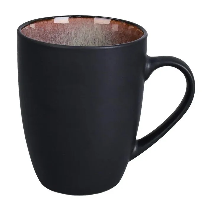 Cana D4111, portelan, negru + maro, 360 ml