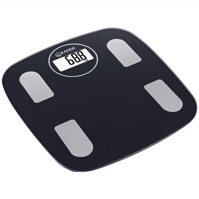 Cantar electronic pentru baie / corporal, inteligent, Kadda IF1032D, sticla securizata, LCD, 180 kg