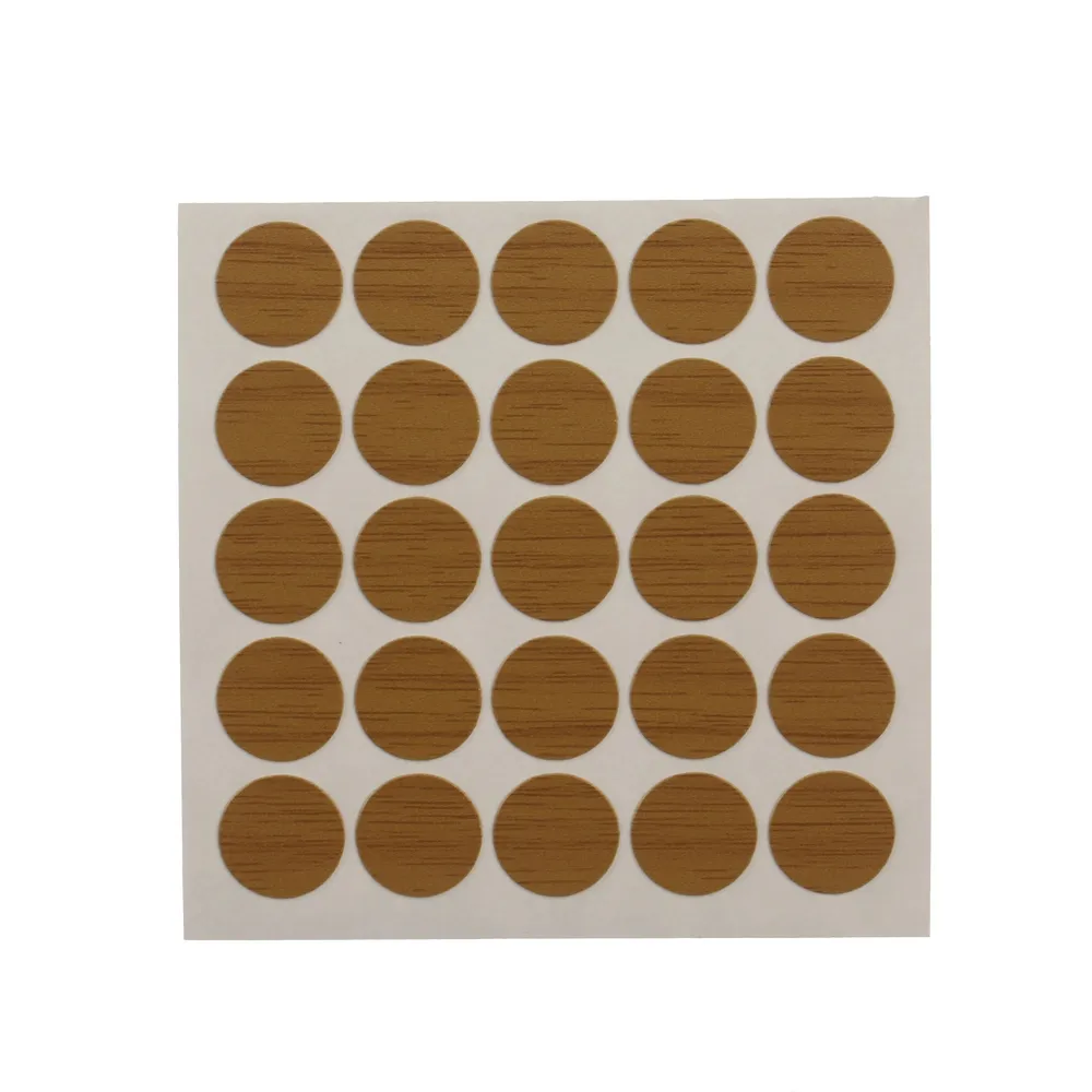 Capac autoadeziv, pentru mascare suruburi mobila, 12 mm, stejar, set 100 bucati