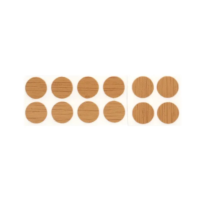 Capac autoadeziv, pentru mascare suruburi mobila, 9 mm, stejar, set 12 bucati