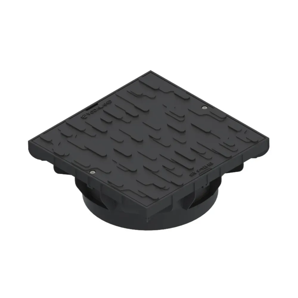 Capac pentru baza camin Vodaland, polipropilena, negru, A15, cu tub telescopic D 315 mm, 400 x 400 mm