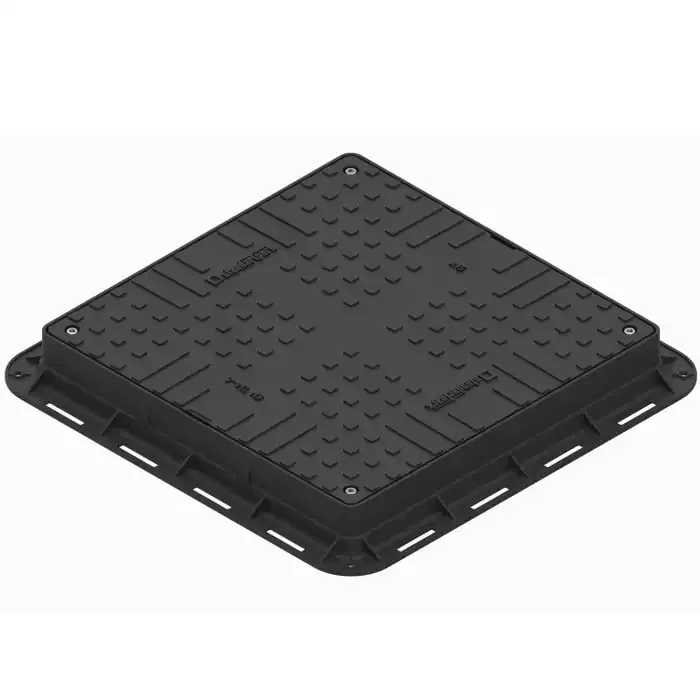 Capac PP negru, necarosabil A15, 700 x 700 x 80 mm, 4 inchideri
