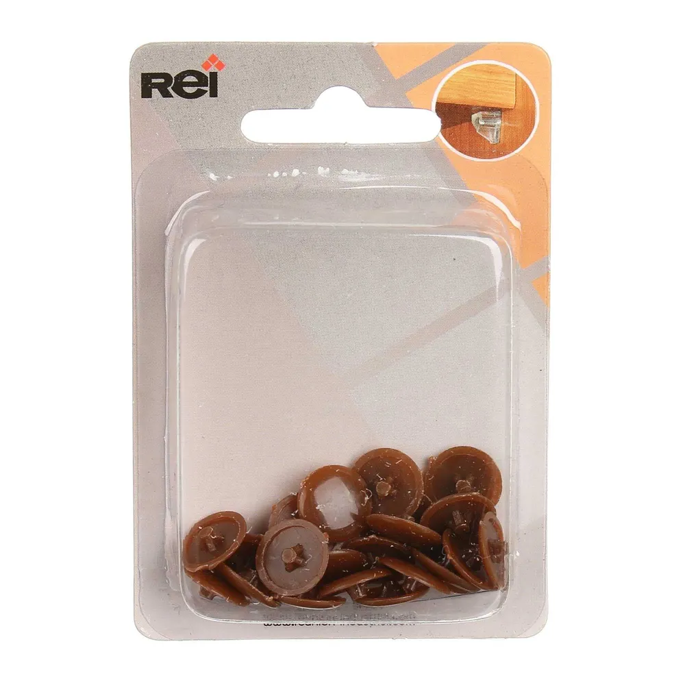Capace mascare surub, ABS, Ø 12 mm, maro (set 25 buc)
