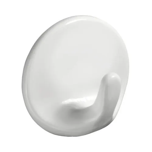Carlig adeziv, D36mm, alb, plastic, set 1 bucata
