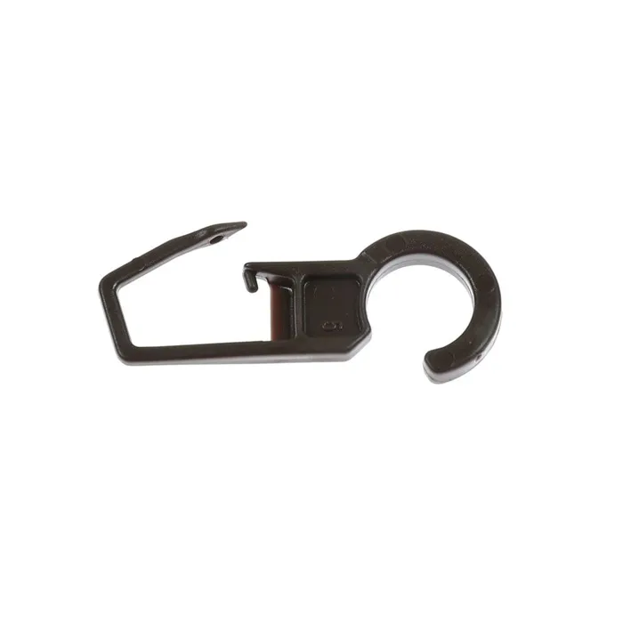 Carlig pentru falduri perdele / draperii 2346, prindere pe inel, plastic, maro, L 38 mm, D 10.4 mm, set 10 bucati