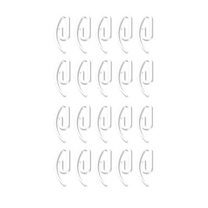 Carlige simple, din plastic, pentru perdea, 3 mm, set 20 bucati