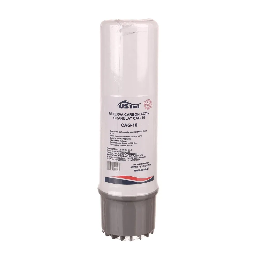 Cartus filtru apa 10", filtrare gust si miros, carbune activ granulat, 10 m³
