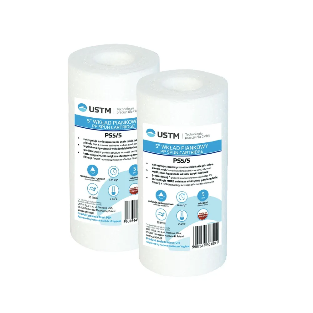 Cartuse filtru apa 5", PPR, 5 μ (set 2 buc)