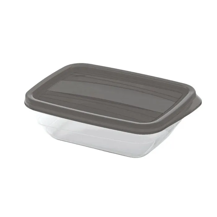 Caserola alimente, Curver Vedo, 0.5L, transparenta, gri, dreptunghiulara