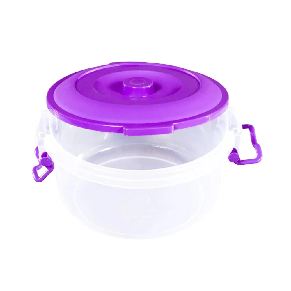 Caserola alimente, Inaplast, plastic, rotunda, transparent, 3.5 L, cu manere