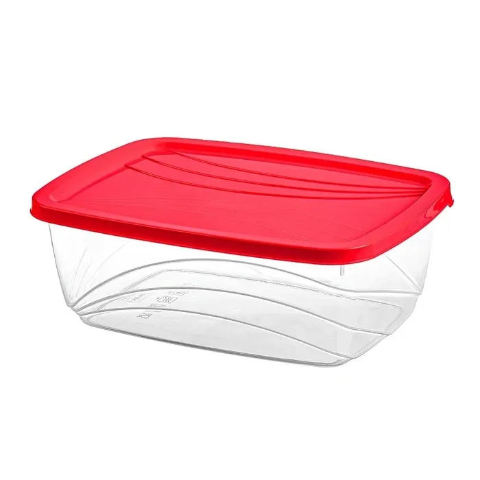 Caserola alimente, Luna, plastic, dreptunghiulara, transparent, 2.5 L