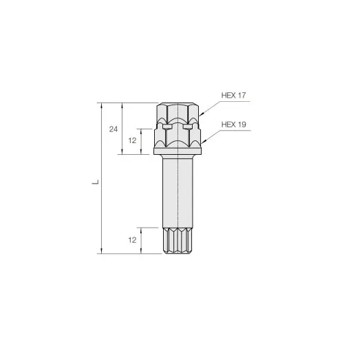 Cheie pentru prezon piulita cap ingropat imbus pentru cheie roata HEX 17 / HEX 19 — imaginea 2