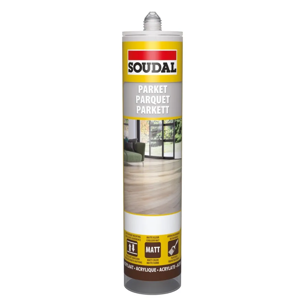 Chit acrilic pentru parchet, Soudal, gri inchis, 280 ml