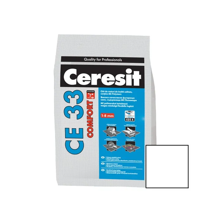 Chit de rosturi gresie si faianta Ceresit CE 33, alb, interior, 5 kg