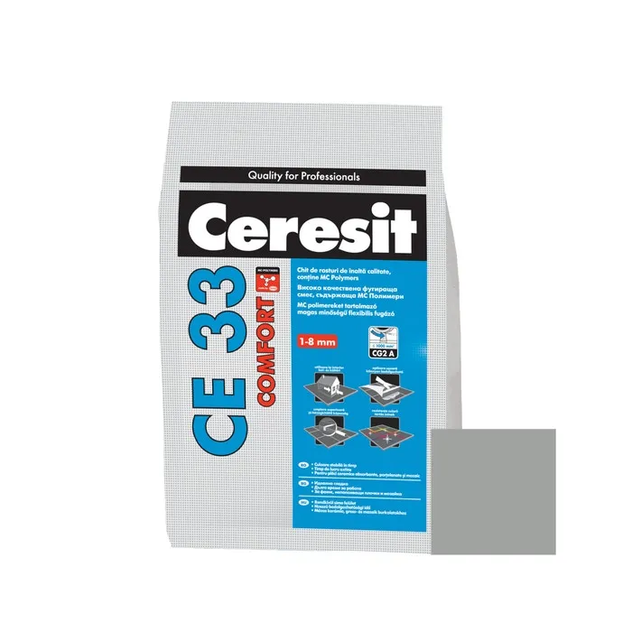 Chit de rosturi gresie si faianta Ceresit CE 33, gri, interior, 2 kg