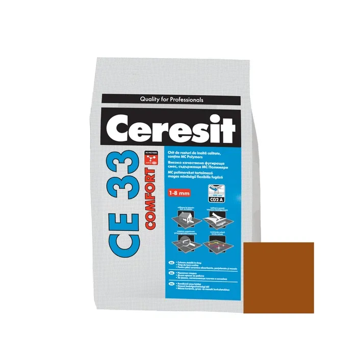 Chit de rosturi gresie si faianta Ceresit CE 33, siena, interior, 2 kg