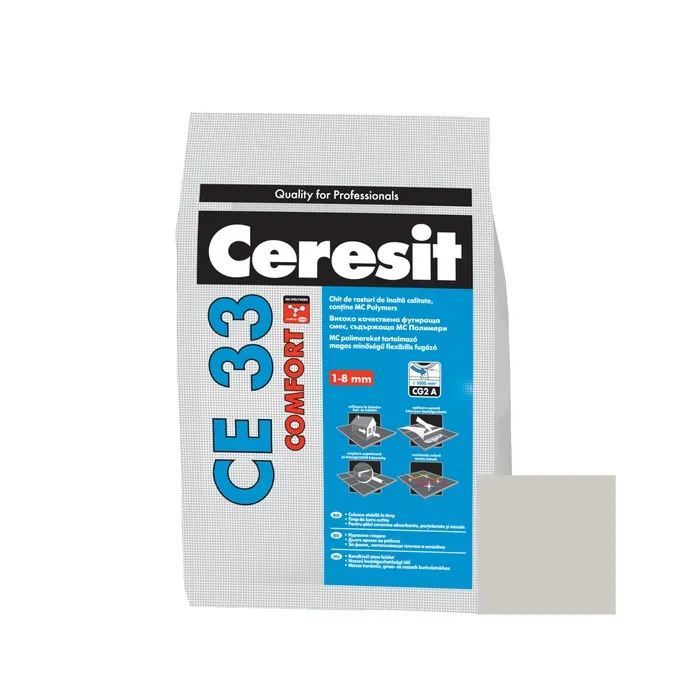 Chit de rosturi gresie si faianta Ceresit CE 33, silver, interior, 5 kg