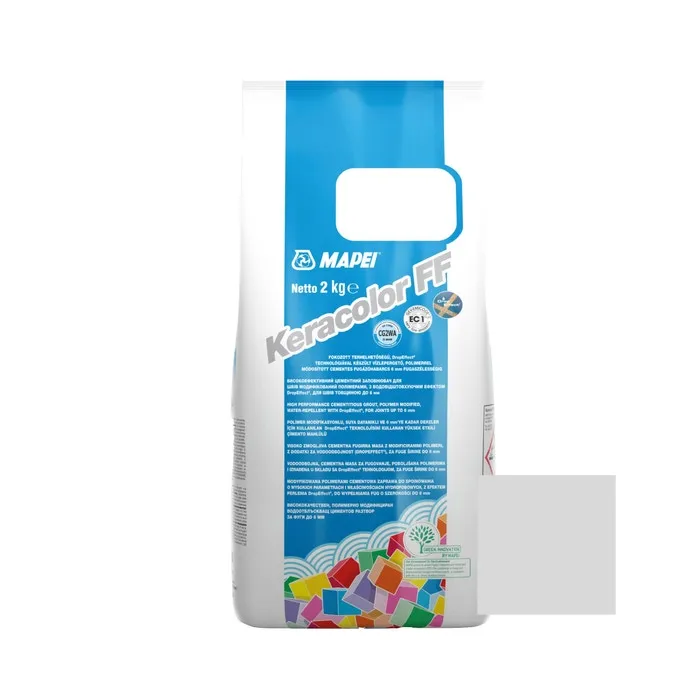 Chit de rosturi gresie si faianta Mapei Keracolor FF, 111 gri argint, interior / exterior, 2 kg