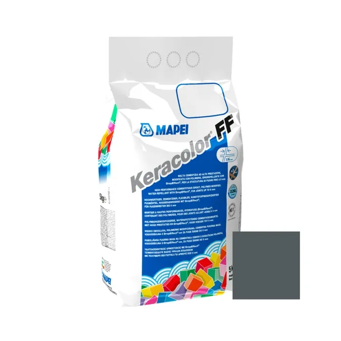 Chit de rosturi gresie si faianta Mapei Keracolor FF, 114 antracit, interior / exterior, 5 kg