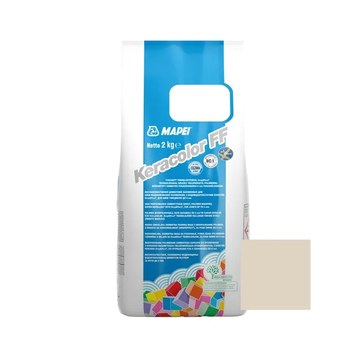 Chit de rosturi gresie si faianta Mapei Keracolor FF, 130 jasmine, interior / exterior, 2 kg