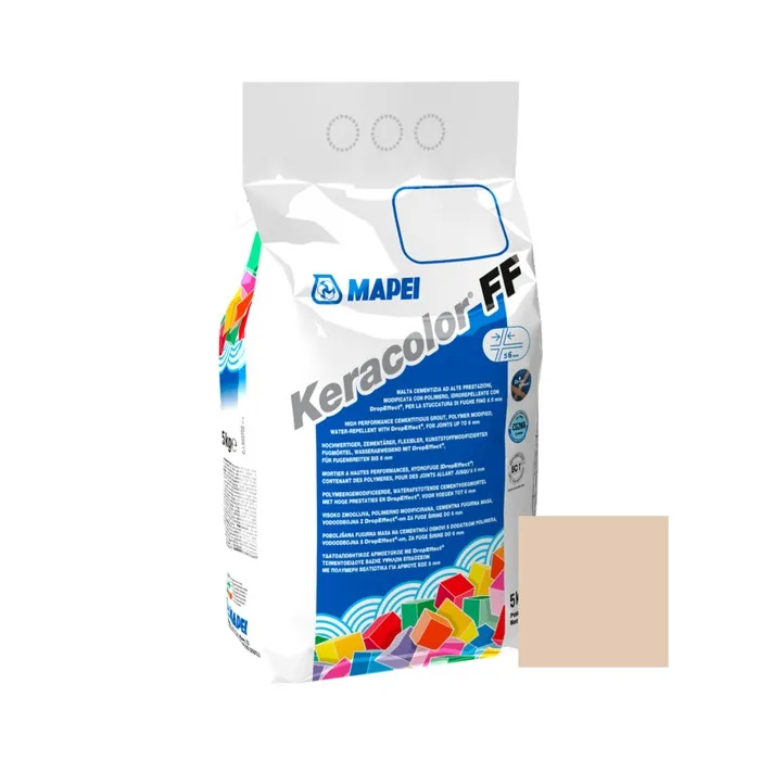 Chit de rosturi gresie si faianta Mapei Keracolor FF, 132 bej, interior / exterior, 5 kg