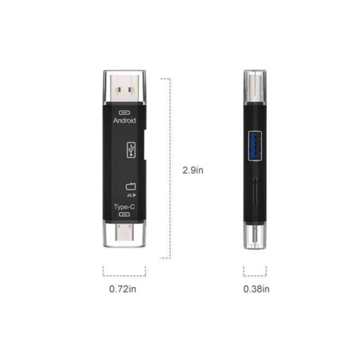 Cititor carduri memorie 5in1 USB Type C Micro USB OTG universal — imaginea 3