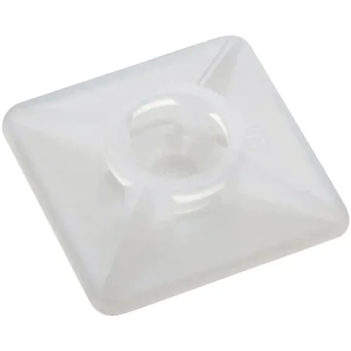 Cleme autoadezive Sapiselco 19x19 mm alb, pachet 100 bucati, pentru fixare coliere plastic max. 4mm
